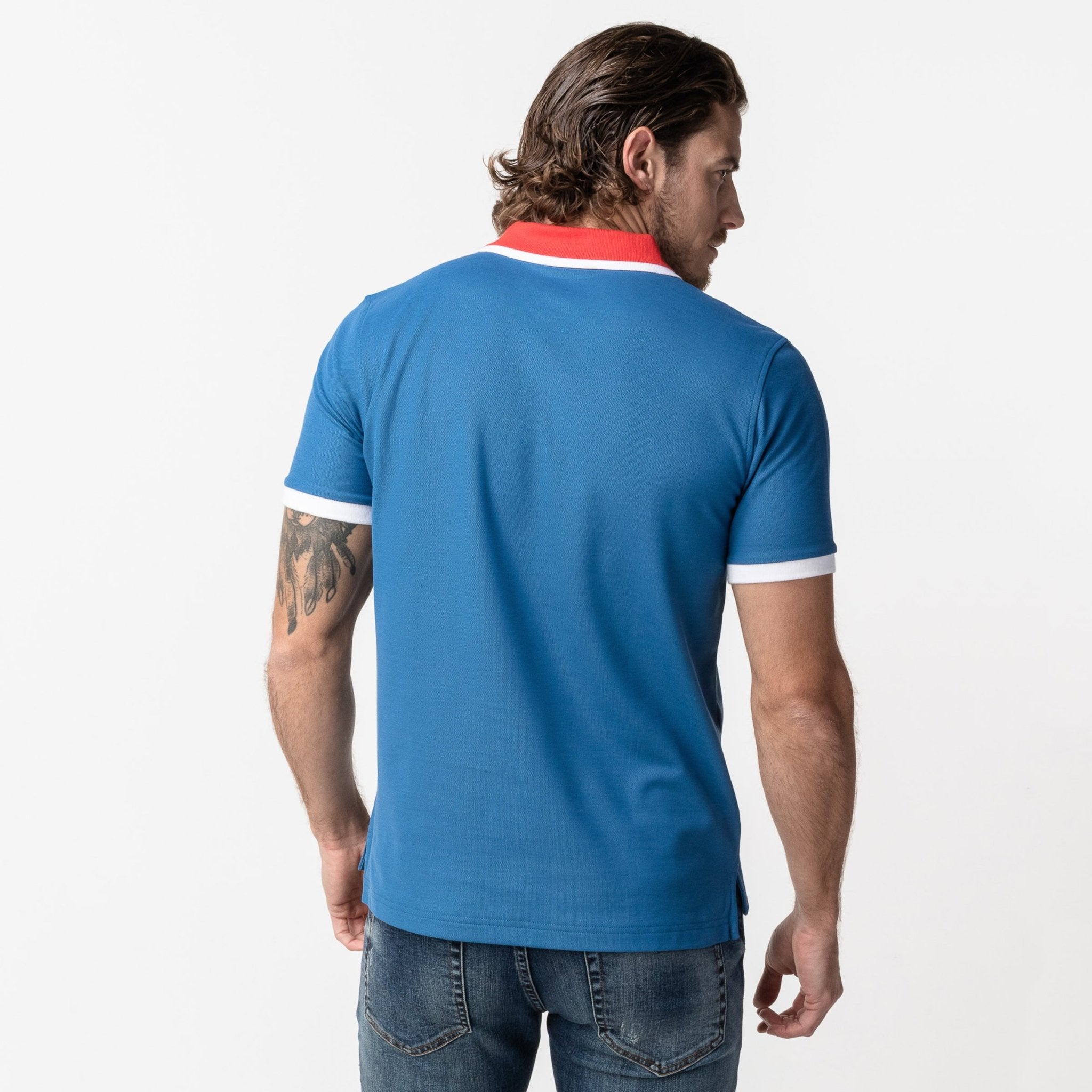 Men's Vallarta Contrast Neck Polo Shirt - JAMES BARK