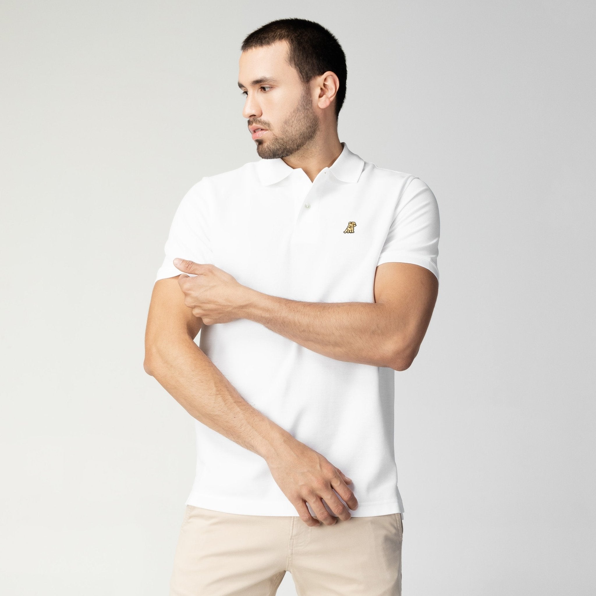 Men's White Gold Edition Regular Fit Polo Shirt - Gold Bark - jamesbark-usa