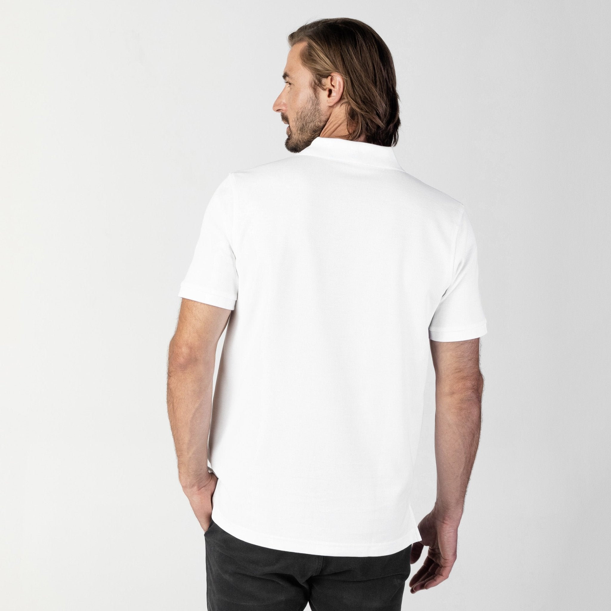 Men's White Regular Fit Polo Shirt - Multicolor Bark - jamesbark-usa