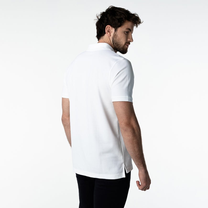 Men's White Regular Fit Polo Shirt - White Bark - JAMES BARK
