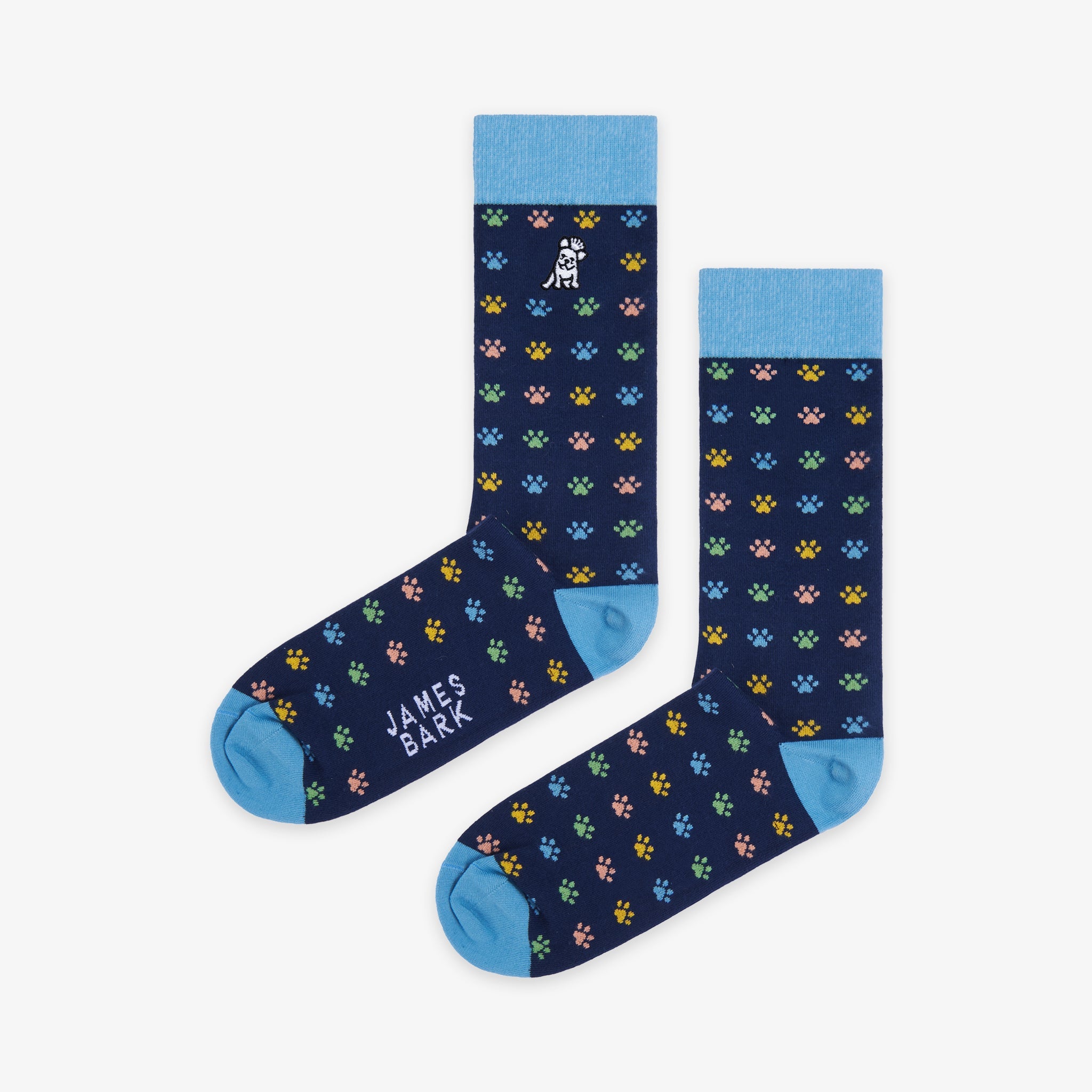 Paws Printed Socks in Blue - JAMES BARK